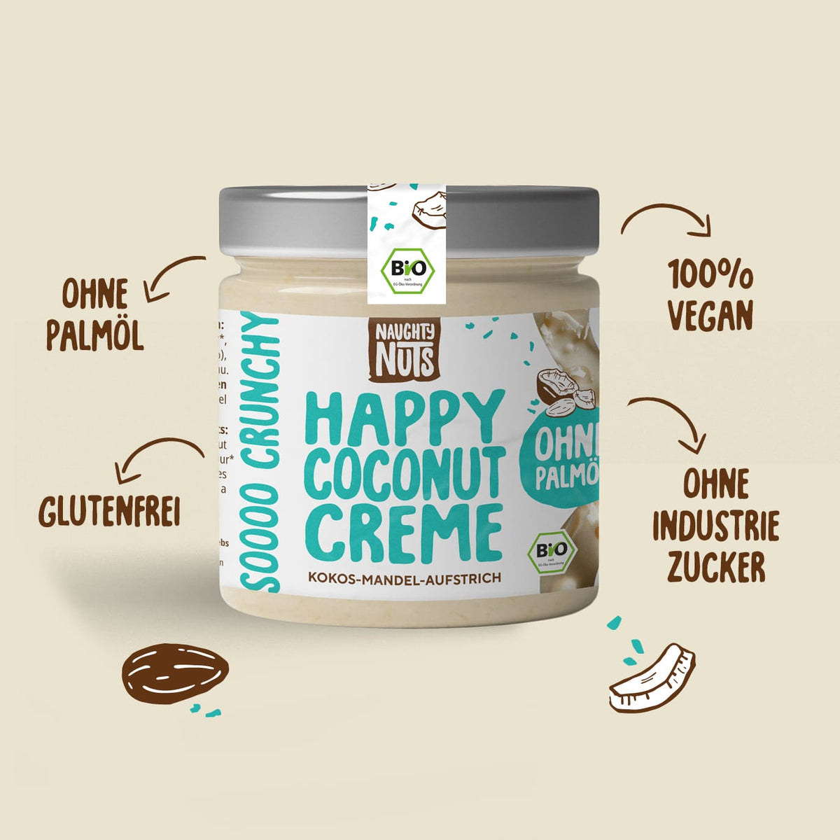 Naughty Nuts Brotaufstrich Happy Coconut Creme