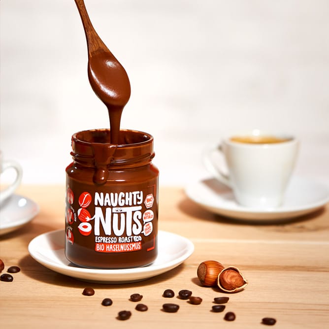 Naughty Nuts Nussbutter Bio Haselnussmus Espresso Roast